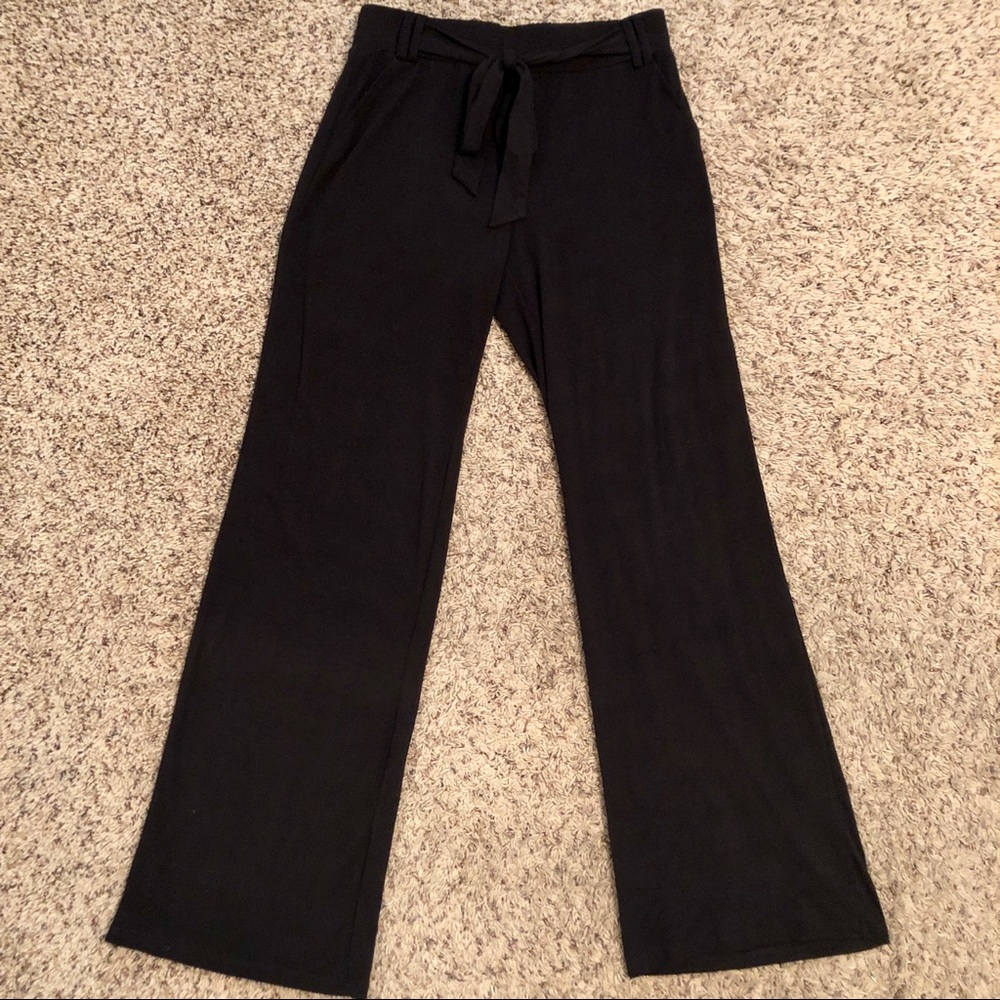 Wide leg black pants high waist
